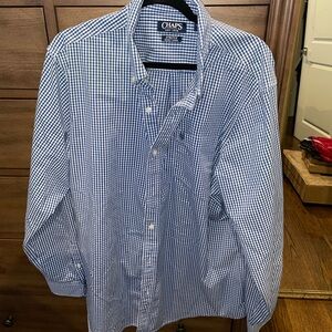 CHAPS long sleeve plaid button down